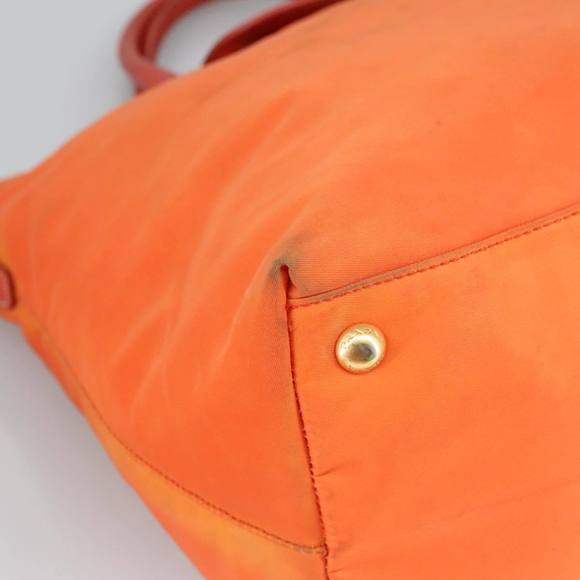 PRADA Hand Bag Nylon Leather 2way Orange Auth 99127 - Picture 12 of 16
